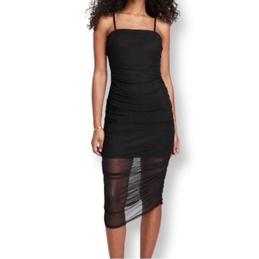 Wild Fable Long Black Sheer Mesh Dress